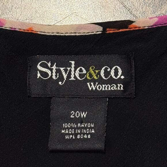 Style & Co Dress Boho Feminine Romantic Summer Retro Minimalist Floral Midi 20W - Picture 2 of 6